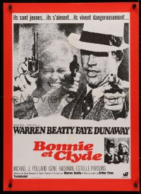 3h1109 BONNIE & CLYDE French 22x31 R1980s notorious crime duo Warren Beatty & Faye Dunaway, Ferracci!