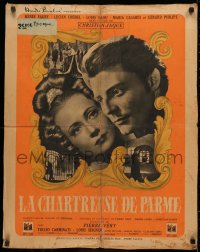 3h1114 CHARTERHOUSE OF PARMA French 23x29 1948 Christian-Jaque, cool art of Renee Faure & Philipe!