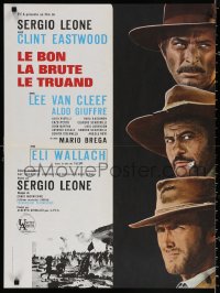3h1137 GOOD, THE BAD & THE UGLY French 23x31 R1970s Clint Eastwood, Lee Van Cleef, Sergio Leone!