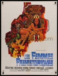3h1171 PREHISTORIC WOMEN French 24x32 1967 Slave Girls, art of sexiest cave babe with whip!