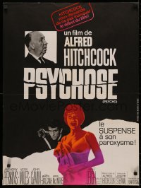 3h1172 PSYCHO French 24x31 R1969 sexy Janet Leigh, Anthony Perkins, Alfred Hitchcock classic!