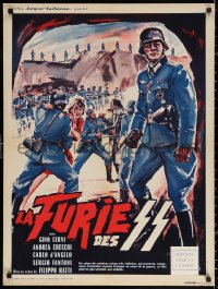 3h1184 TEN ITALIANS FOR ONE GERMAN French 24x32 1963 Nazis attacking woman by Constantine Belinsky!