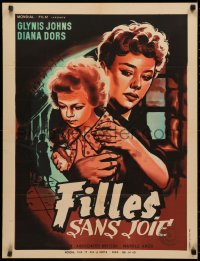 3h1192 WEAK & THE WICKED French 24x32 1955 Diana Dors, completely different artwork of Glynis Johns!