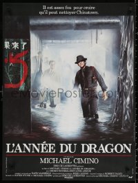 3h1197 YEAR OF THE DRAGON French 23x31 1985 Mickey Rourke, Michael Cimino Asian crime thriller!