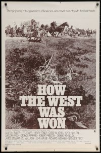 3h0383 HOW THE WEST WAS WON 1sh R1970 John Ford epic, Debbie Reynolds, Gregory Peck & all-star cast!