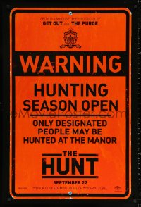 3h0386 HUNT teaser DS 1sh 2019 warning, only designated people may be hunted at the manor, shelved!