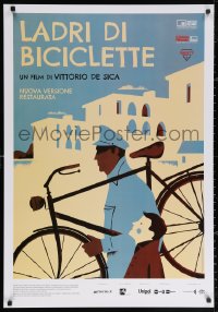 3h0718 BICYCLE THIEF Italian 1sh R2019 Vittorio De Sica's classic Ladri di biciclette, Ayestaran art!