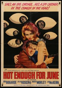 3h0725 HOT ENOUGH FOR JUNE export Italian 1sh 1965 Dirk Bogarde as English Agent 008 3/4, different!