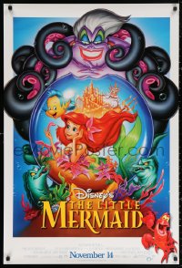 3h0425 LITTLE MERMAID advance DS 1sh R1997 great images of Ariel & cast, Disney cartoon!