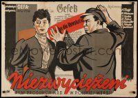 3h0842 DIE UNBESIEGBAREN Polish 24x34 1954 Konstanty Maria Sopocko artwork of two revolutionaries!