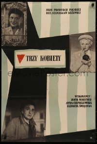 3h0876 TRZY KOBIETY Polish 23x34 1957 Stanislaw Rozewicz, Zofia Malynicz, Marian Stachurski!