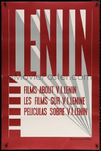 3h0747 FILMS ABOUT V.I. LENIN export Russian 30x45 1980 written in three different languages!