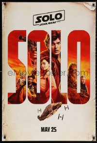 3h0549 SOLO teaser DS 1sh 2018 A Star Wars Story, Ehrenreich, Clarke, Harrelson, art of top cast!