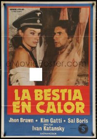 3h0953 BEAST IN HEAT Spanish 1981 Luigi Batzella, Macha Magall, female Nazi torturing man!