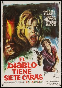 3h0964 DEVIL HAS SEVEN FACES Spanish 1972 Il diavolo a sette facce, Carroll Baker, Jano horror art!
