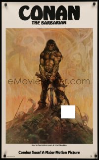 3h0197 CONAN THE BARBARIAN 22x36 special poster 1980 classic Frank Frazetta barbarian art for book!