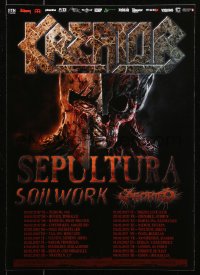 3h0172 KREATOR 13x18 music poster 2017 w/ Sepultura and Soilwork, wild horror art of zombie soldier!