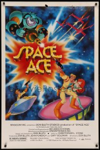 3h0227 SPACE ACE 27x41 special poster 1983 Don Bluth animated interactive laserdisc arcade game!