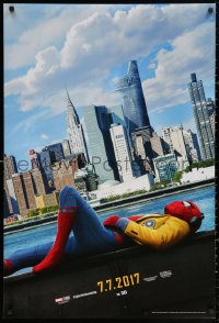 3h0554 SPIDER-MAN: HOMECOMING teaser DS 1sh 2017 Holland in the title role, New York City skyline!