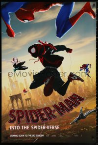3h0552 SPIDER-MAN INTO THE SPIDER-VERSE int'l teaser DS 1sh 2018 Nicolas Cage in title role, cast!