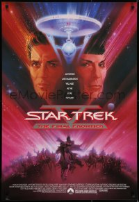 3h0559 STAR TREK V 1sh 1989 The Final Frontier, art of William Shatner & Leonard Nimoy by Bob Peak!