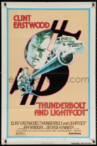 3h0589 THUNDERBOLT & LIGHTFOOT style D 1sh 1974 art of Clint Eastwood with HUGE gun by Arnaldo Putzu!