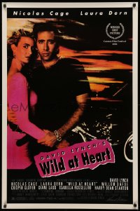 3h0611 WILD AT HEART 1sh 1990 David Lynch, Nicolas Cage & Laura Dern, a wild ride!