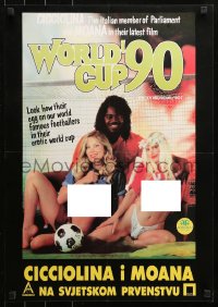 3h1096 WORLD CUP '90 Yugoslavian 19x27 1991 Ron Jeremy, sexy topless Ilona Staller & Moana Pozzi!