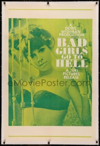 3j0198 BAD GIRLS GO TO HELL linen 1sh 1965 Doris Wishman's best known sexploitation movie, very rare!