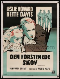 3j0015 PETRIFIED FOREST linen Danish R1954 Stilling art of Bette Davis, Leslie Howard & Bogart, rare!