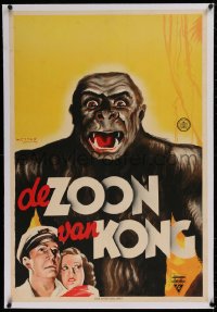 3j0001 SON OF KONG linen Dutch 1934 Ernest B. Schoedsack, cool different giant ape art by Mettes!