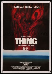 3j0054 THING linen English 1sh 1982 John Carpenter remake, cool art, the ultimate in alien terror!