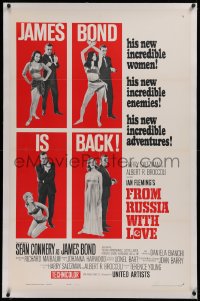 3j0285 FROM RUSSIA WITH LOVE linen style B 1sh 1964 Sean Connery as Ian Fleming's James Bond is back!