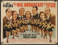 3j0070 BIG BROADCAST OF 1938 linen 1/2sh 1938 W.C. Fields, Dorothy Lamour, Ray, Hope & showgirls!