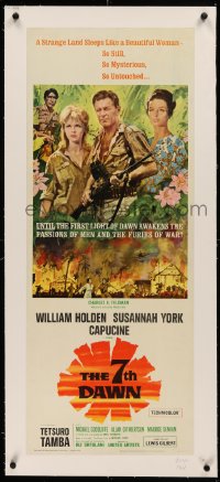 3j0076 7th DAWN linen insert 1964 Terpning art of William Holden, sexy Susannah York & Capucine!