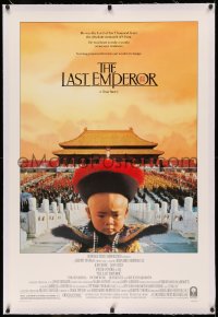 3j0330 LAST EMPEROR linen 1sh 1987 Bernardo Bertolucci epic, great image of young emperor w/army!