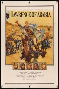 3j0332 LAWRENCE OF ARABIA linen pre-awards 1sh 1963 David Lean, Terpning art of O'Toole on camel!