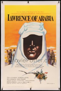 3j0331 LAWRENCE OF ARABIA linen pre-awards 1sh 1962 David Lean, Kerfyser silhouette art of O'Toole!