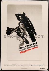 3j0347 MAGNUM FORCE linen 1sh 1973 best image of Clint Eastwood is Dirty Harry pointing his huge gun!