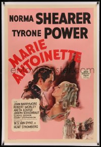 3j0352 MARIE ANTOINETTE linen style D 1sh 1938 cool art of Norma Shearer & Tyrone Power, ultra rare!