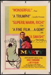 3j0353 MARTY linen 1sh 1955 directed by Delbert Mann, Ernest Borgnine, written by Paddy Chayefsky!