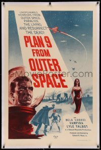 3j0389 PLAN 9 FROM OUTER SPACE linen 1sh 1958 directed by Ed Wood, arguably the worst movie ever!