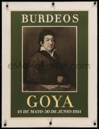 3j0105 BURDEOS GOYA linen 19x25 French museum art exhibition 1951 great art by Francisco Goya!