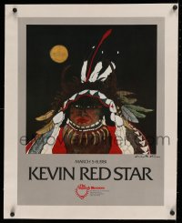 3j0107 KEVIN RED STAR signed linen 18x23 museum/art exhibition 1981 by the Native American artist!