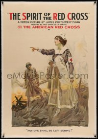3j0435 SPIRIT OF THE RED CROSS linen 1sh 1918 great James Montgomery Flagg art & he wrote it, rare!