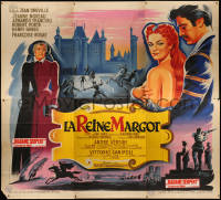 3k0067 QUEEN MARGOT French 6p 1954 Grinsson art of Jeanne Moreau, Rosay & Dreville, ultra rare!