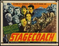 3k0036 STAGECOACH 1/2sh 1939 montage of John Wayne, cast, stage & horses, John Ford, ultra rare!