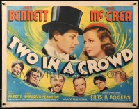 3k0043 TWO IN A CROWD 1/2sh 1936 pretty Joan Bennett & Joel McCrea in gambling comedy, ultra rare!