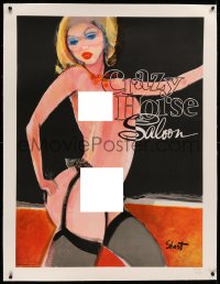 3k0183 CRAZY HORSE linen 31x42 French special poster 1981 Serge Shart art of naked cabaret dancer!