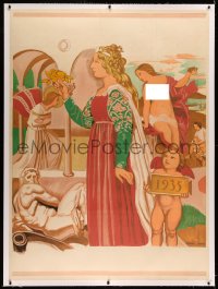 3k0175 L'ART ITALIEN linen 46x63 French museum/art exhibition 1935 Denis art of men, women & cherub!